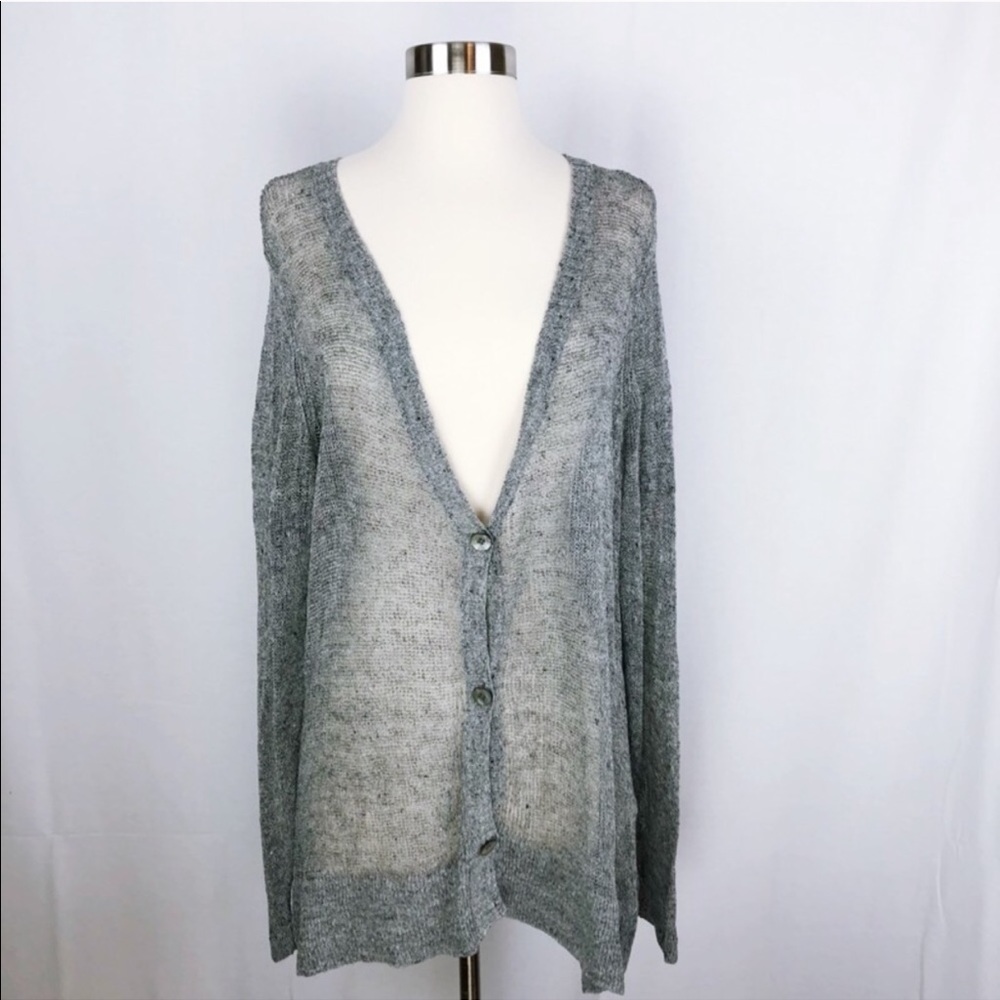 Eileen Fisher loose knit cardigan italian wool